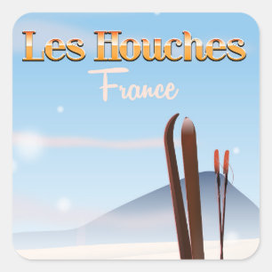 Les Houches France ski poster Square Sticker