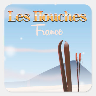 Les Houches France ski poster Square Sticker