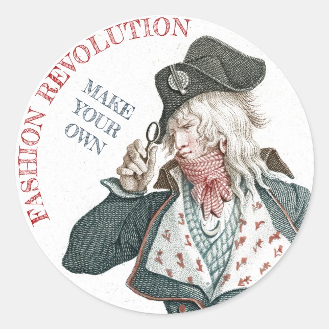 Les Incroyables French Fashion Revolution Classic Round Sticker (Front)