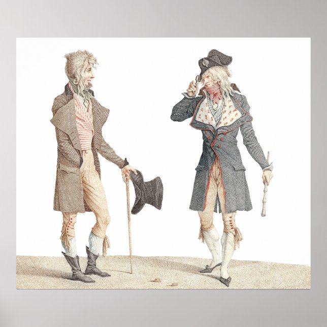 Les Incroyables - Old French Engraving by Vernet Poster (Front)