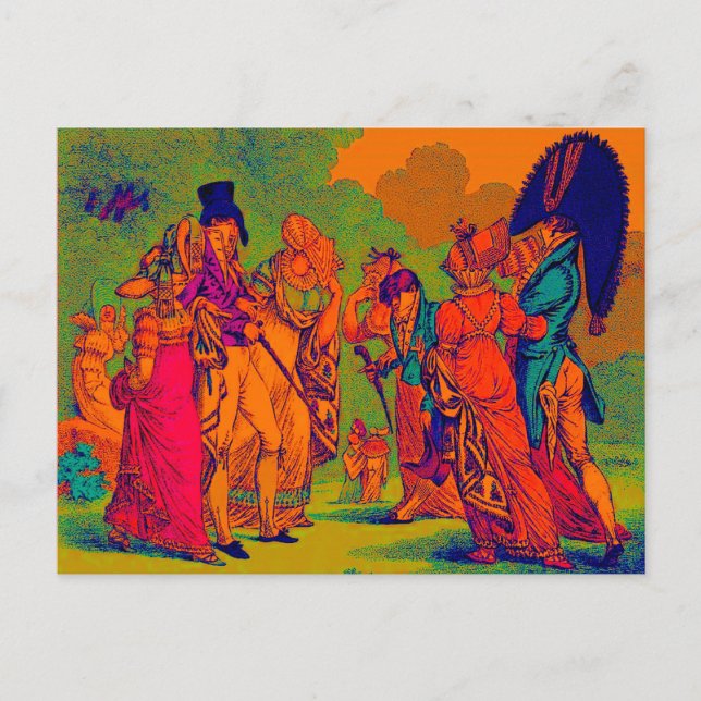 les invisibles 1810 fashion cartoon postcard (Front)
