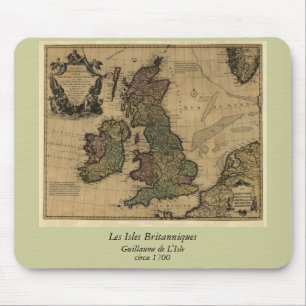 Les Isles Britanniques, 1700's Map Mouse Mat
