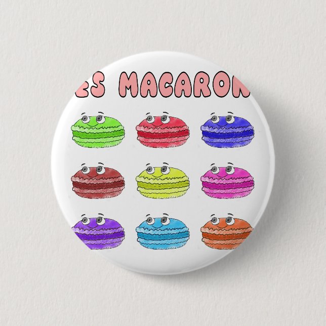 Les Macarons Cute Cartoon 6 Cm Round Badge (Front)