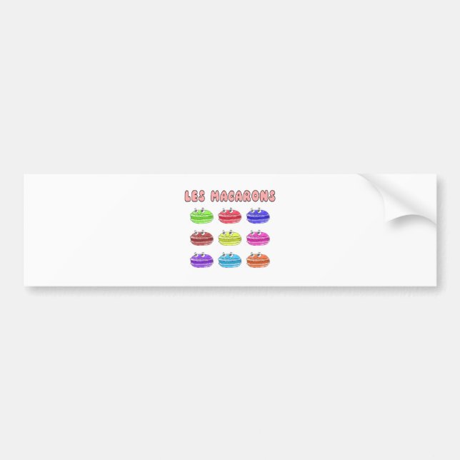 Les Macarons Cute Cartoon Bumper Sticker (Front)