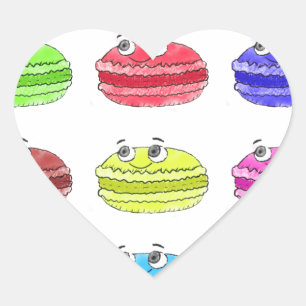 Les Macarons Cute Cartoon Heart Sticker