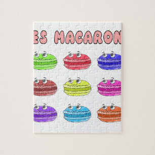 Les Macarons Cute Cartoon Jigsaw Puzzle