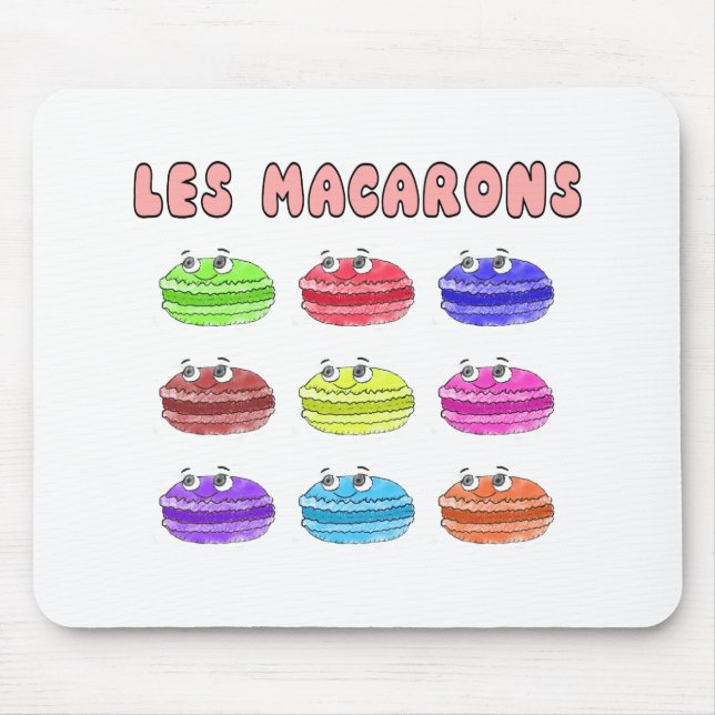 Les Macarons Cute Cartoon Mouse Mat (Front)