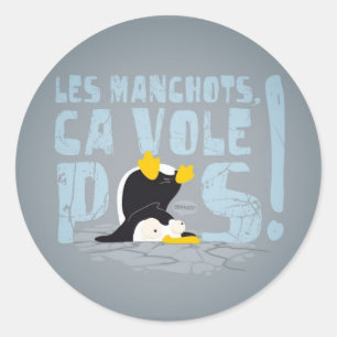 Les manchots classic round sticker