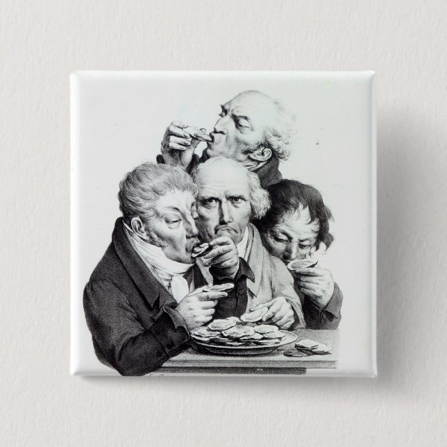 Les Mangeurs d'Huitres, 1825 15 Cm Square Badge (Front)