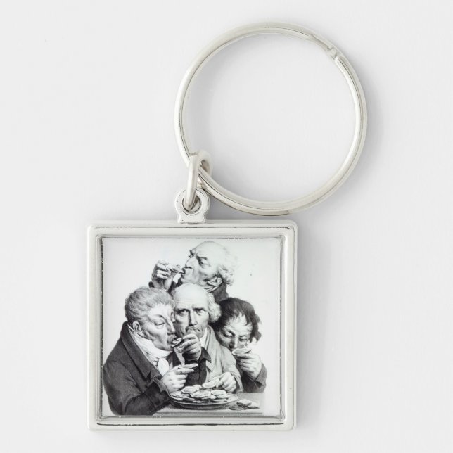Les Mangeurs d'Huitres, 1825 Key Ring (Front)
