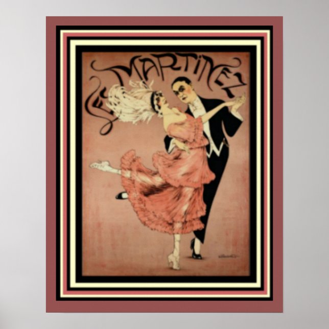 Les Martinez Art Deco Travel Poster 16 x 20 (Front)