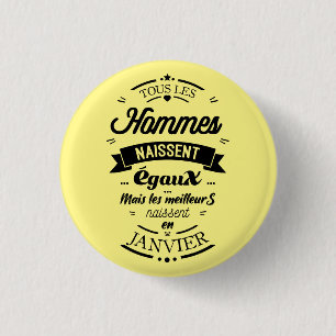 Les meilleurs naissent en Janvier 3 Cm Round Badge