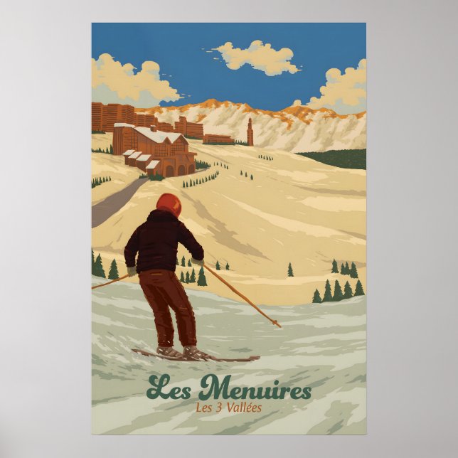 Les Menuires Ski Resort Travel Poster (Front)