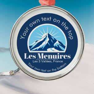 Les Menuires trois Vallées France ski medal Metal Tree Decoration