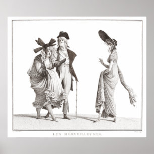 Les Merveilleuses Antique French Fashion Print