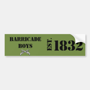 Les Mis Love: Barricade Bumper Sticker Green