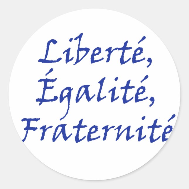Les Misérables Love: Liberté, Égalité, Fraternité Classic Round Sticker (Front)