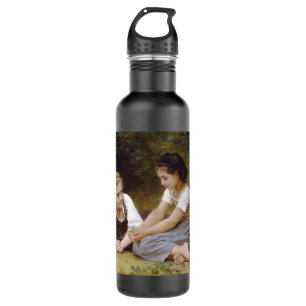Les Noisettes: Young Girls Collecting Hazelnuts 710 Ml Water Bottle