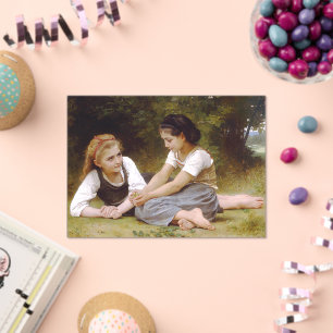 Les Noisettes: Young Girls Collecting Hazelnuts Acrylic Invitations