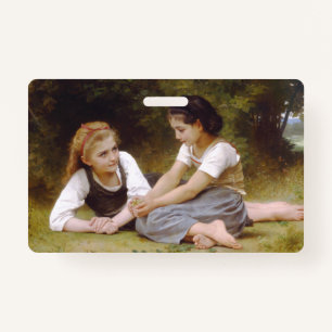 Les Noisettes: Young Girls Collecting Hazelnuts ID Badge