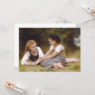 Les Noisettes: Young Girls Collecting Hazelnuts Invitation