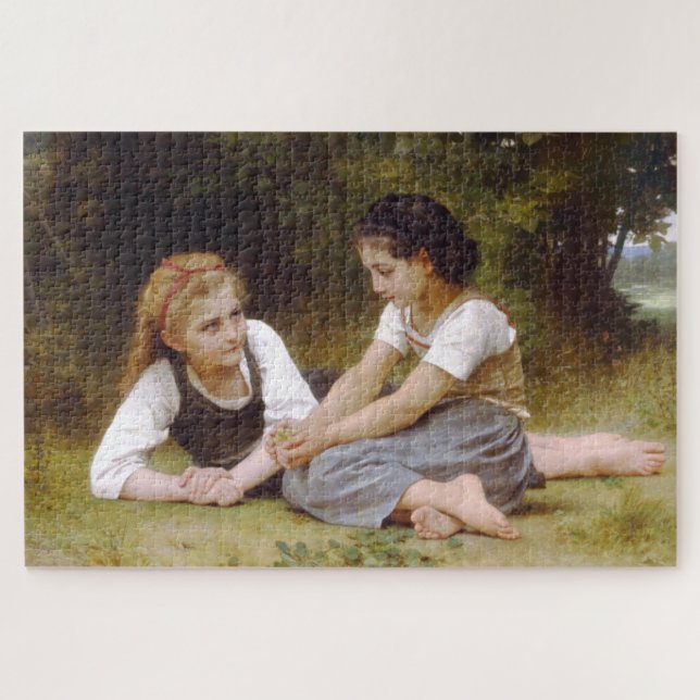 Les Noisettes: Young Girls Collecting Hazelnuts Jigsaw Puzzle (Horizontal)