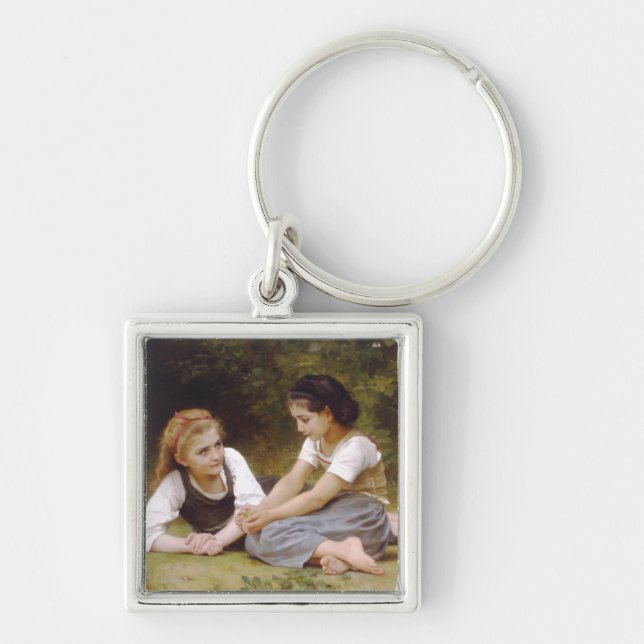 Les Noisettes: Young Girls Collecting Hazelnuts Key Ring (Front)