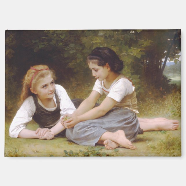 Les Noisettes: Young Girls Collecting Hazelnuts Magnet (Front)