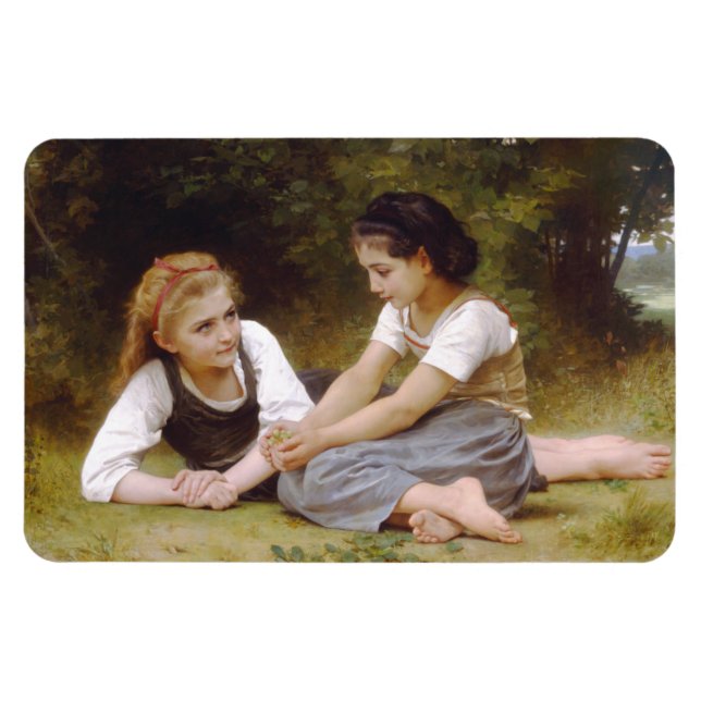 Les Noisettes: Young Girls Collecting Hazelnuts Magnet (Horizontal)