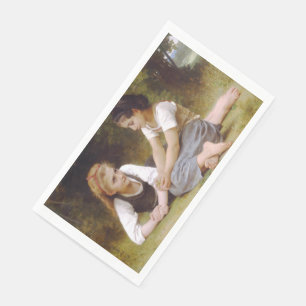 Les Noisettes: Young Girls Collecting Hazelnuts Napkin