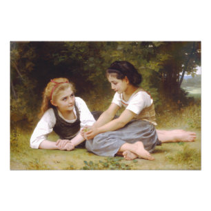 Les Noisettes: Young Girls Collecting Hazelnuts Photo Print