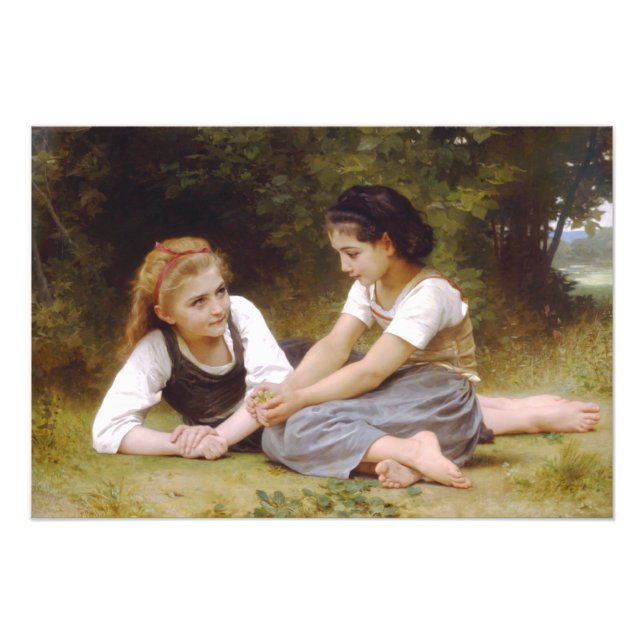 Les Noisettes: Young Girls Collecting Hazelnuts Photo Print (Front)