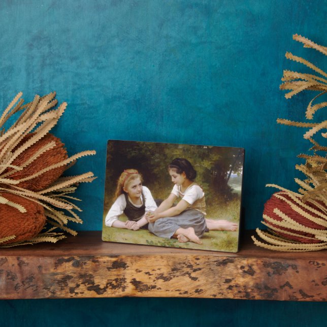 Les Noisettes: Young Girls Collecting Hazelnuts Plaque (Side)