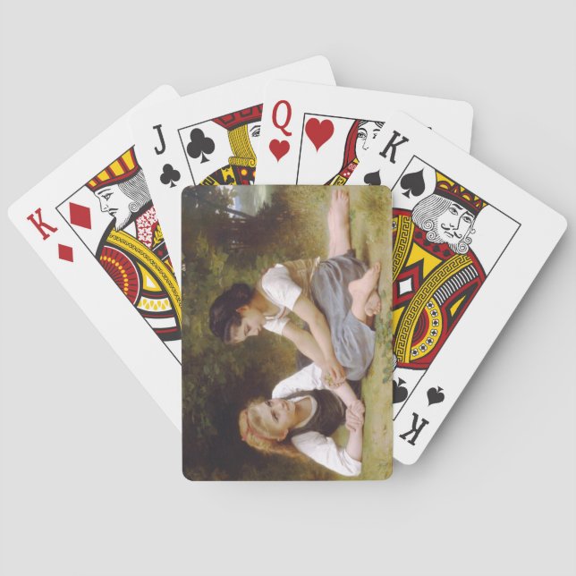 Les Noisettes: Young Girls Collecting Hazelnuts Playing Cards (Back)
