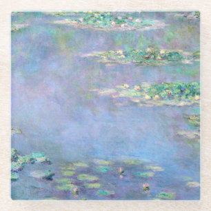 Les Nympheas Water Lilies Glass Coaster