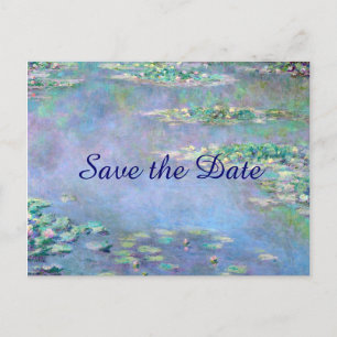 Les Nympheas Water Lilies Save the Date Wedding Announcement Postcard