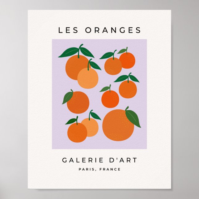 Les Oranges 02 Purple Retro Fruit Lilac Poster (Front)