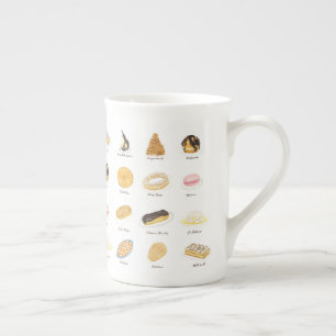 Les Pâtisserie Françaises watercolor Bone China Mug