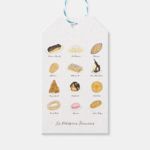 Les Pâtisserie Françaises watercolor Gift Tags