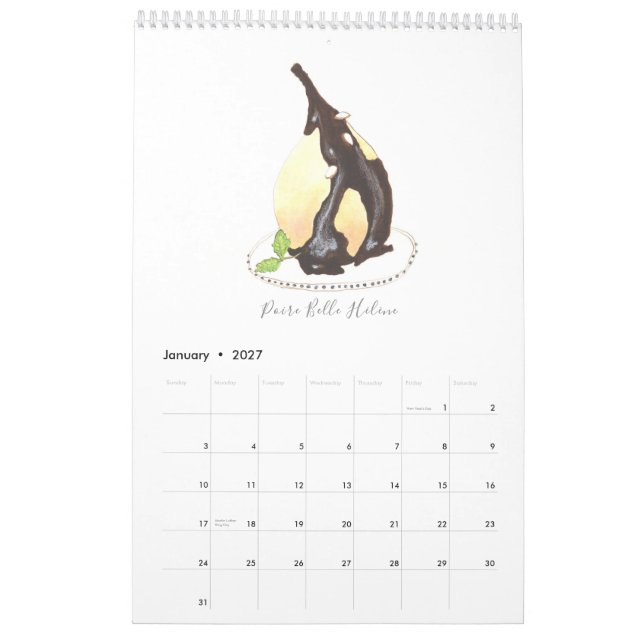 Les Pâtisseries Françaises  Calendar (Jan 2027)
