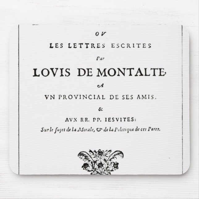 Les Provinciales' by Blaise Pascal Mouse Mat (Front)