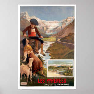 Les Pyrénées, Gavarnie Vintage Tourism Travel Poster