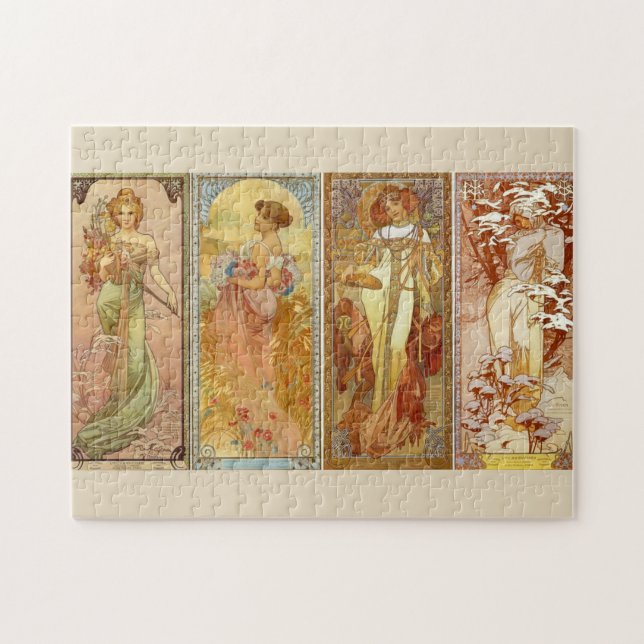 Les Quatre Saisons by Alfons Mucha (1902) Jigsaw Puzzle (Horizontal)