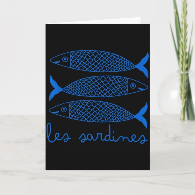 Les Sardines Tinned Fish Retro Graphic For Men Wom Card (Front)