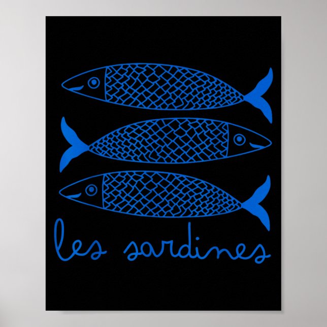 Les Sardines Tinned Fish Retro Graphic For Men Wom Poster (Front)