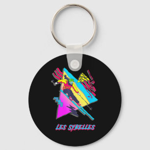 Les sybelles vibrant skiing artwork with geometric key ring