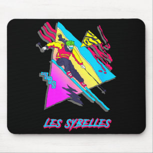 Les sybelles vibrant skiing artwork with geometric mouse mat
