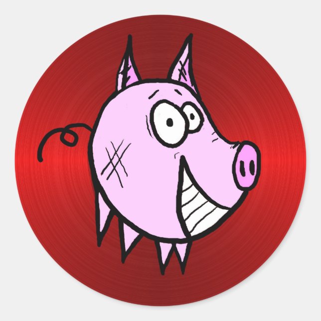 Les the Pig Big Red Sticker (Front)