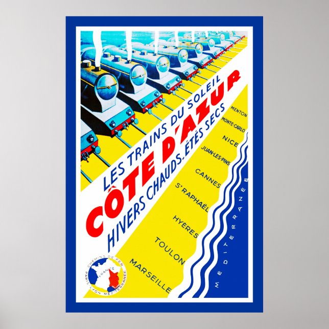 Les Trains du Soleil ~ Côte d'Azur Poster (Front)