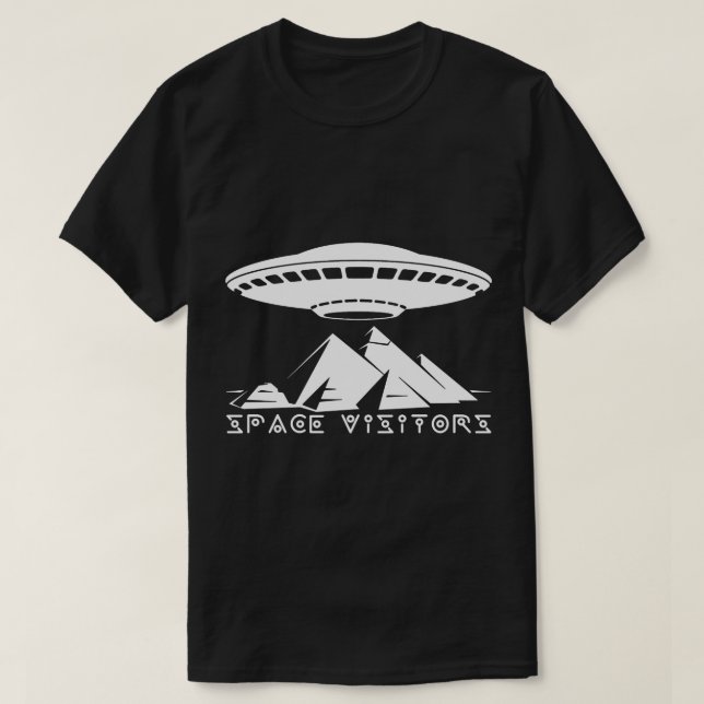 Les visiteurs et les pyramides blanches T-Shirt (Design Front)